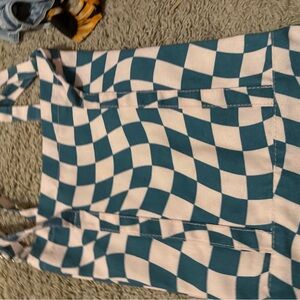 Checkered canvas tote